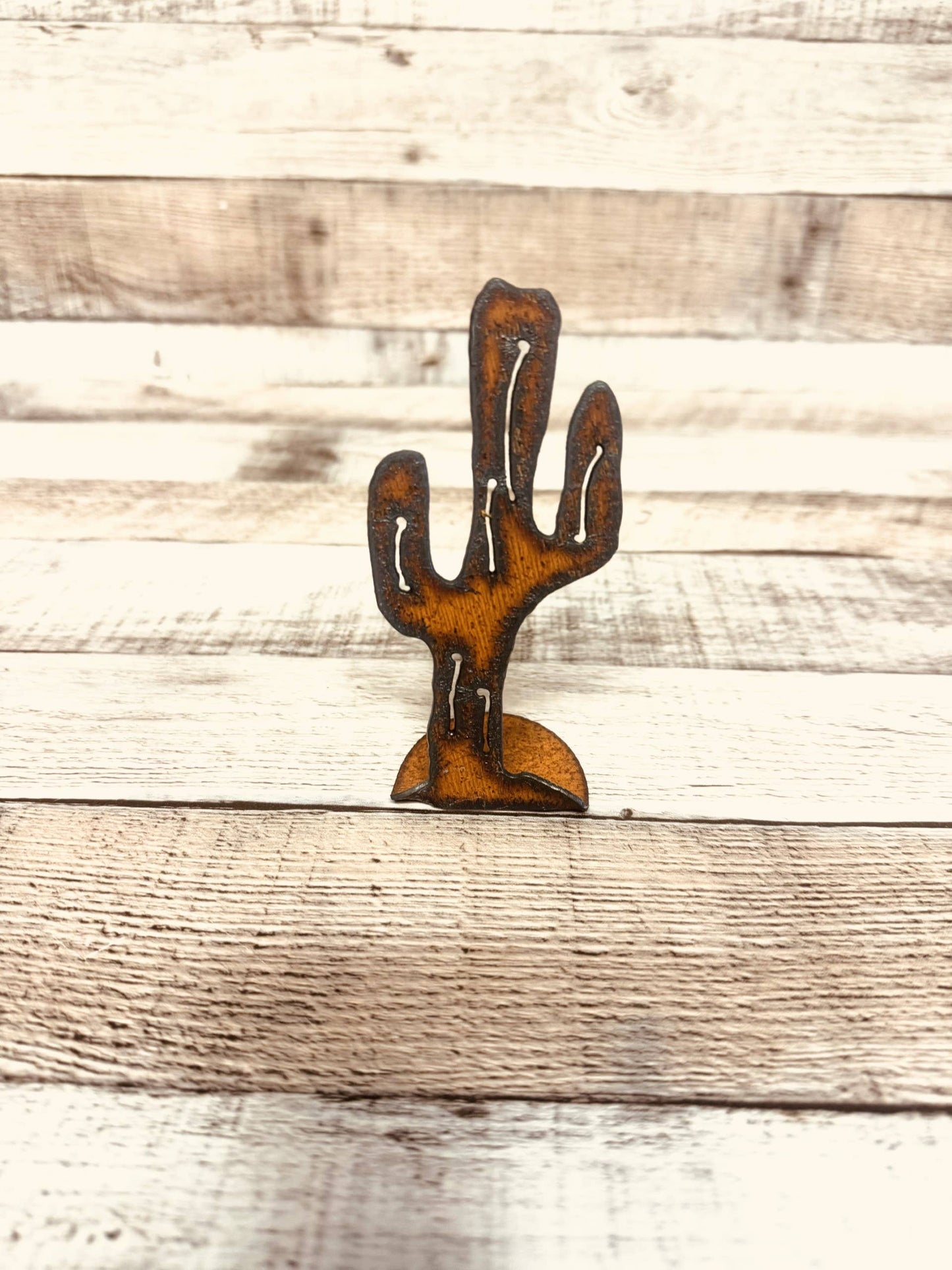 Saguaro Cactus Add on Mini Standing Figurine Southwest Metal