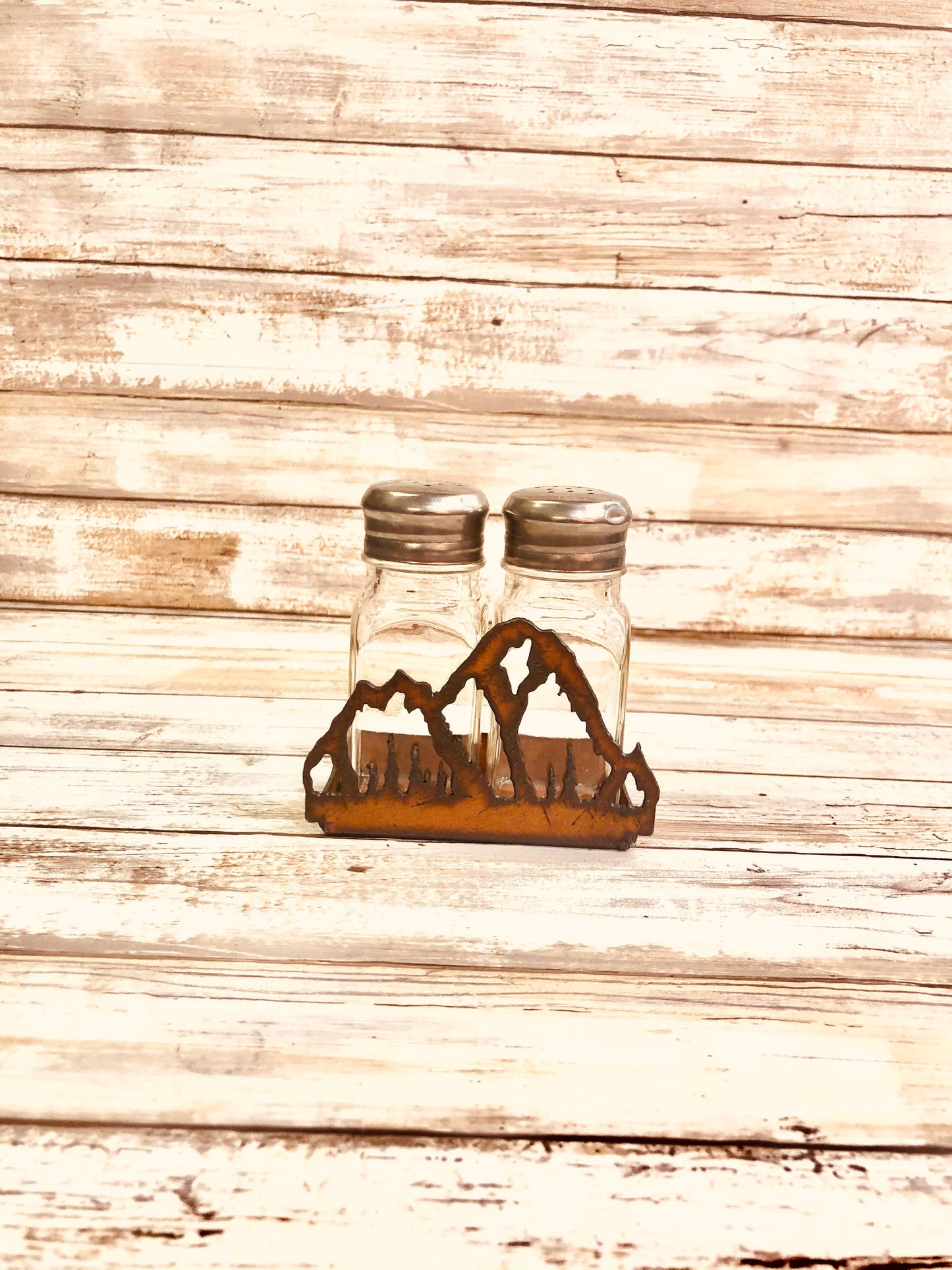 Mountain Scene Rustic Lodge Salt N Pepper Shaker