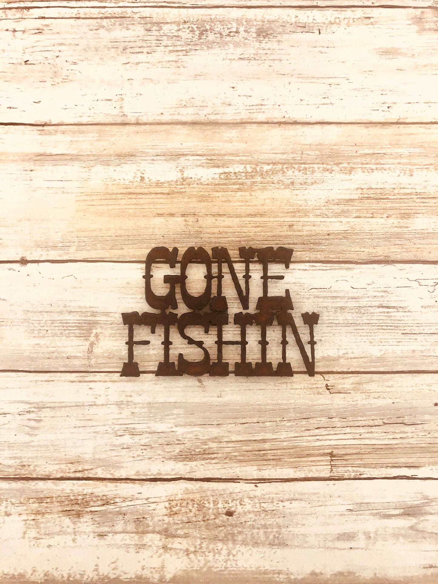 Gone Fishin Rustic Lodge Magnet