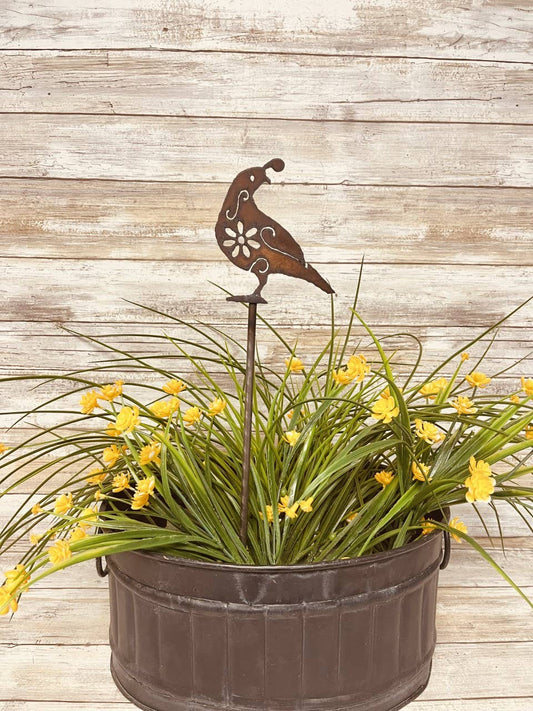 Quail GARDEN FRIEND Plant Stake Southwest