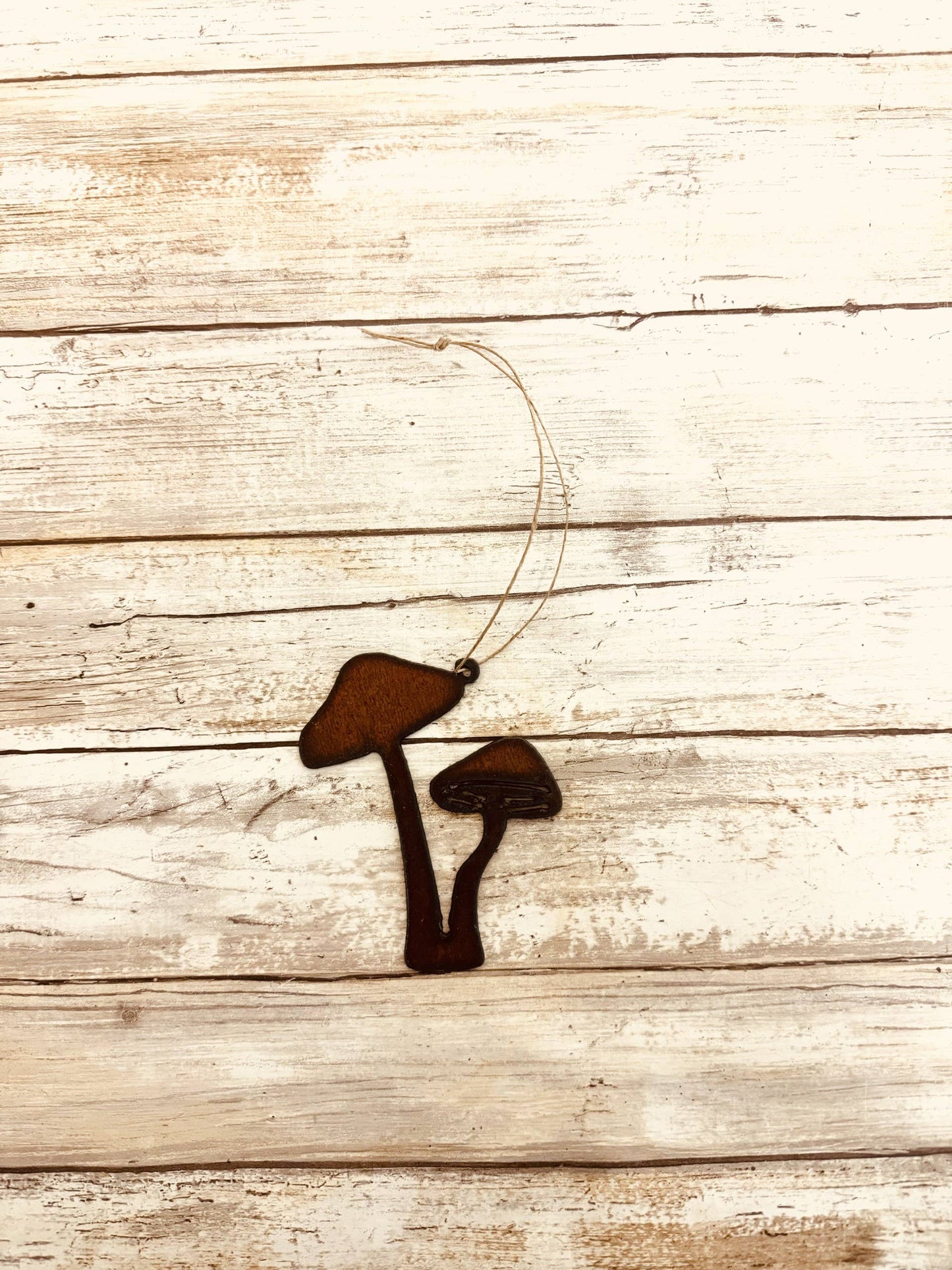 Double Mushroom Ornament Rustic Garden Whimsical Ornament