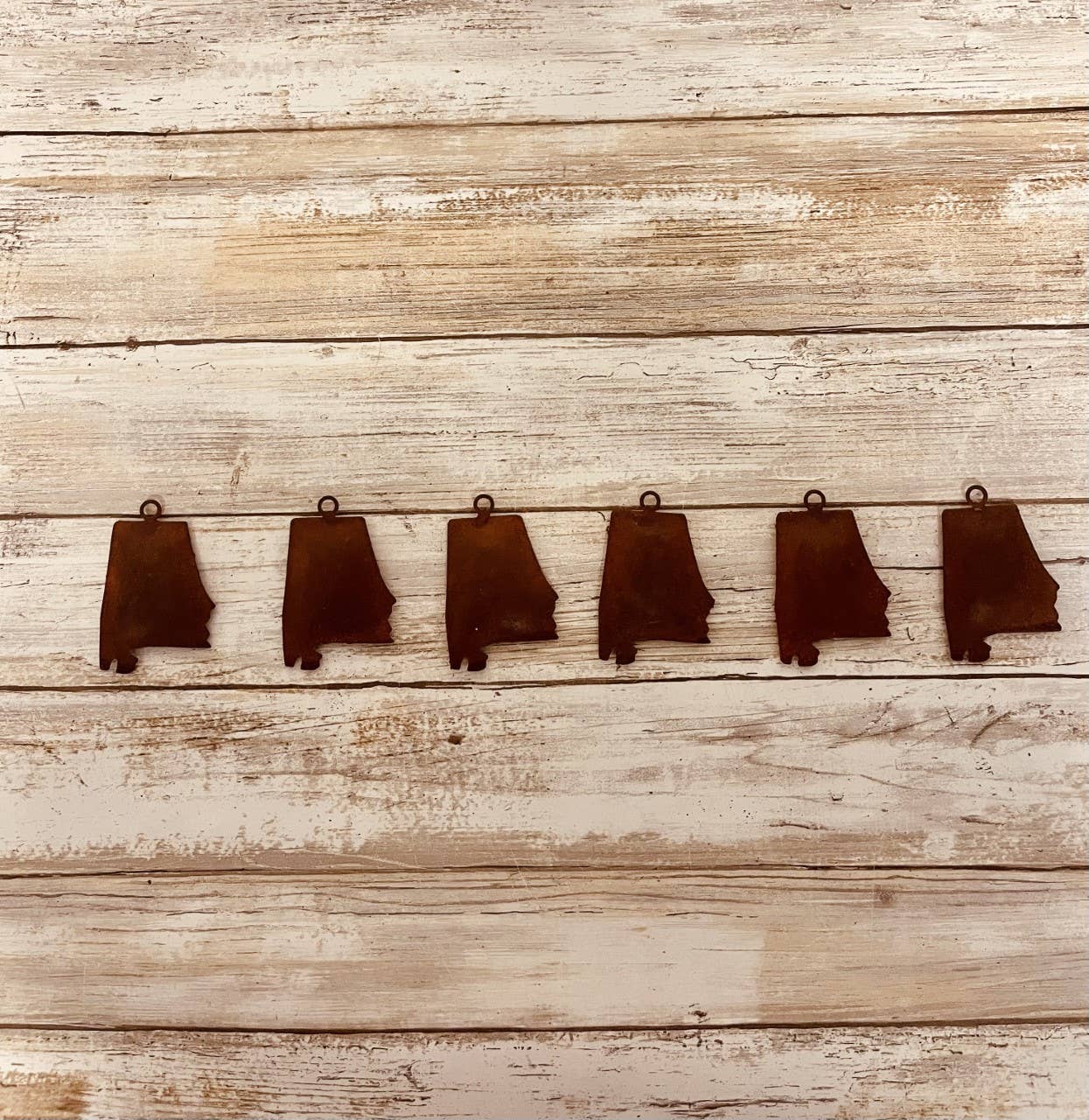 Alabama Puffy Charm Pendant Set of 6 DIY Rustic Metal