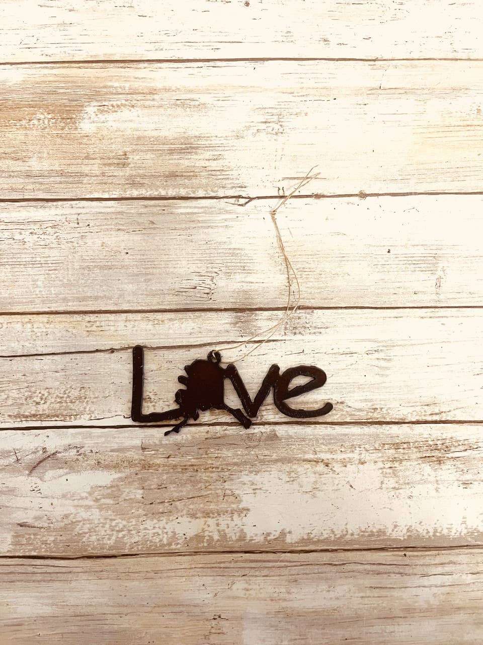 Love with O as Alaska Shape Ornament Rustic decor