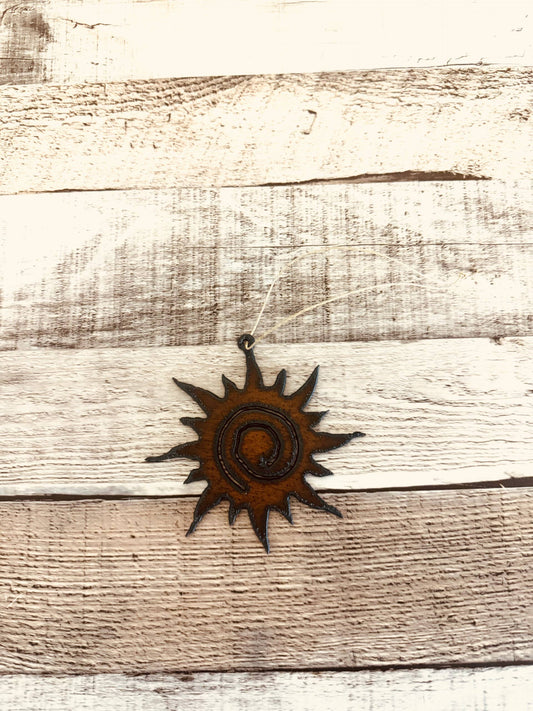 Pointy Sun Rustic Metal Desert Southwestern Ornament