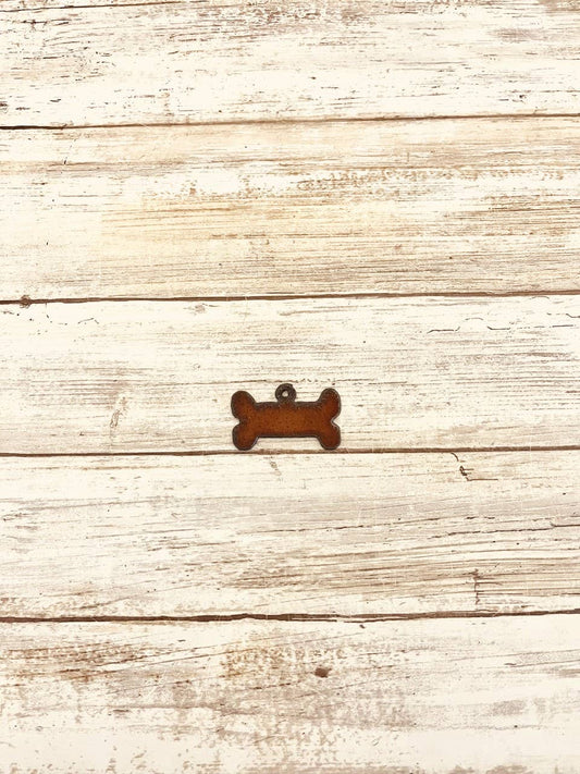 Dog Bone Charm Pendant Rustic Metal