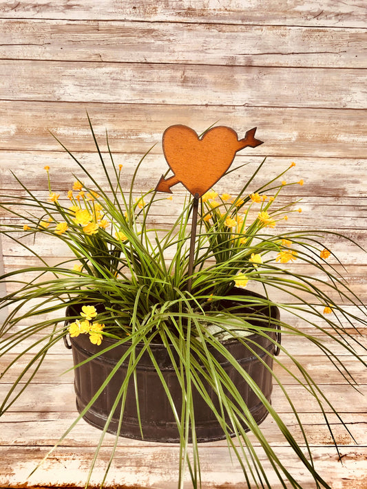 Cupid Heart Valentines Day with Arrow Plant Stake