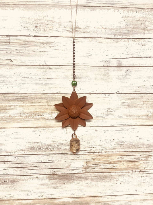 Sunflower 4 Inch 3D Nana Bell Rustic Metal Garden Chime