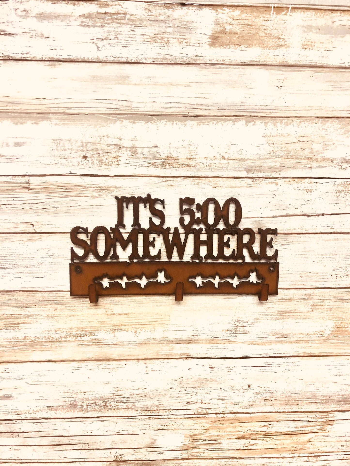 it's 5.00 Somewhere Triple Western Key Hook