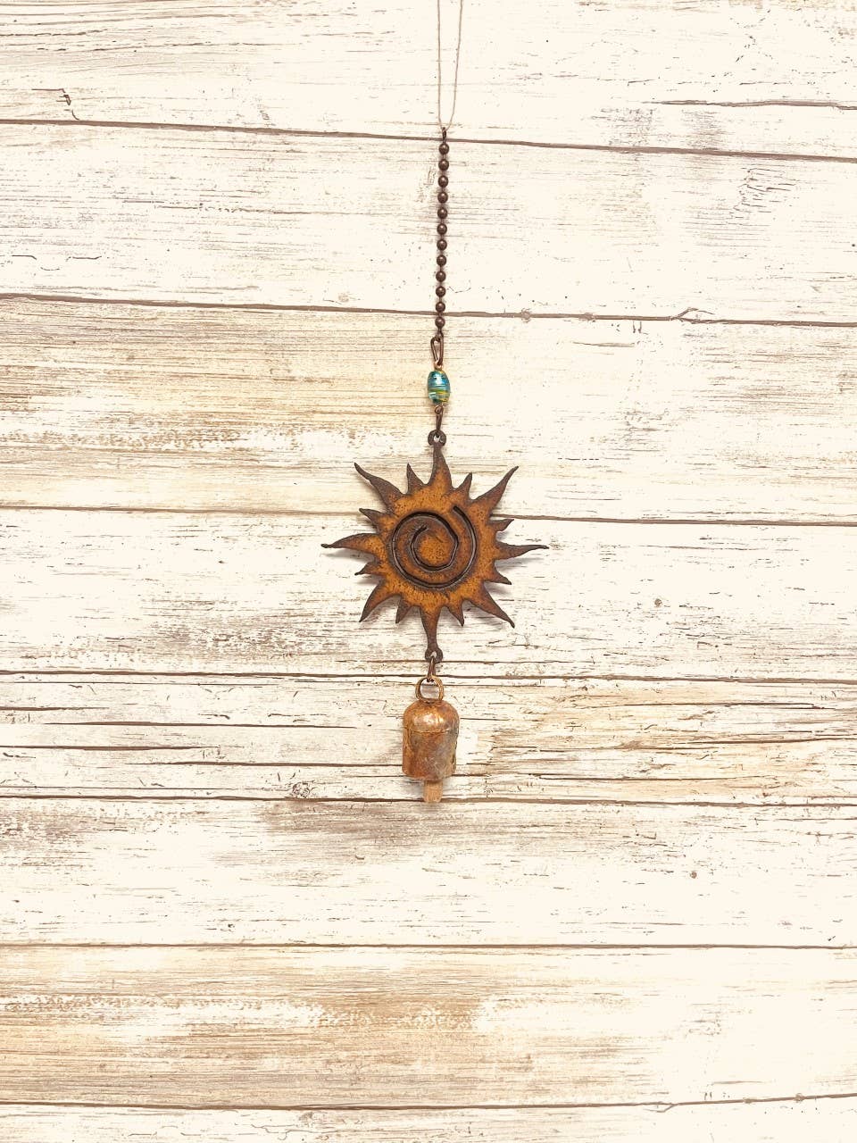 Sun Bell Rusted Metal Southwest Garden Nana Bell Chime