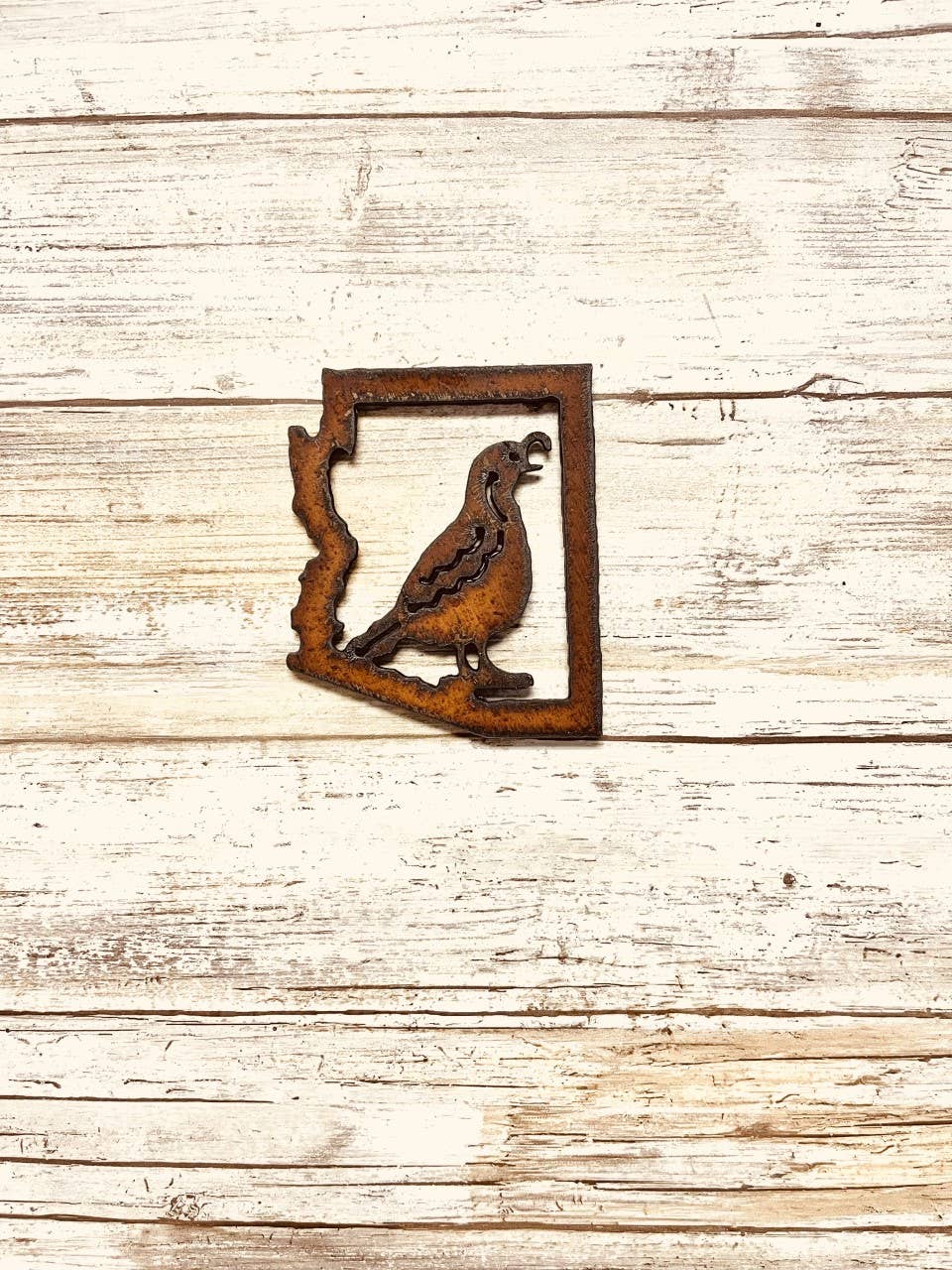 Arizona Outline with Quail Southwestern Magnet