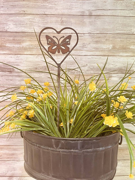 Heart Outline with Butterfly Plant Stake Garden Decor