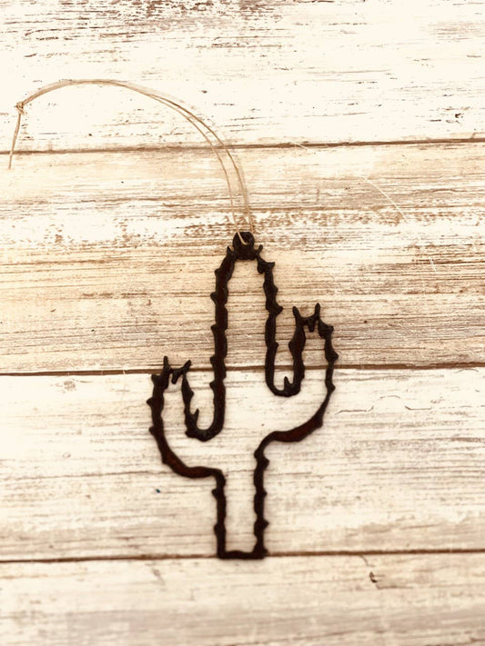 Outline Saguaro Cactus Ornament Rustic Southwestern Ornament