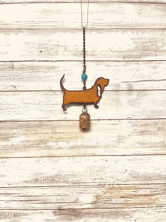 Basset Hound Bell Rustic Pet Breed Garden Chime