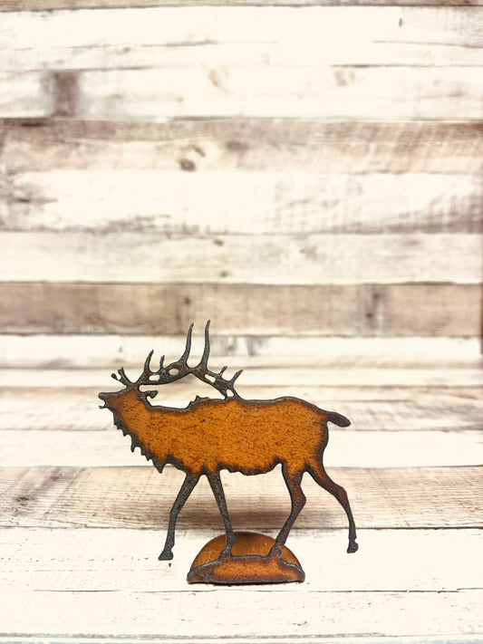 Elk Doodad Rustic Metal Lodge Standing Figurine