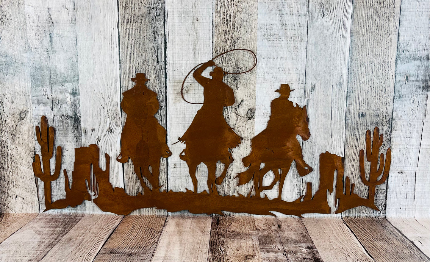 Roping Cowboys Desert wall sign