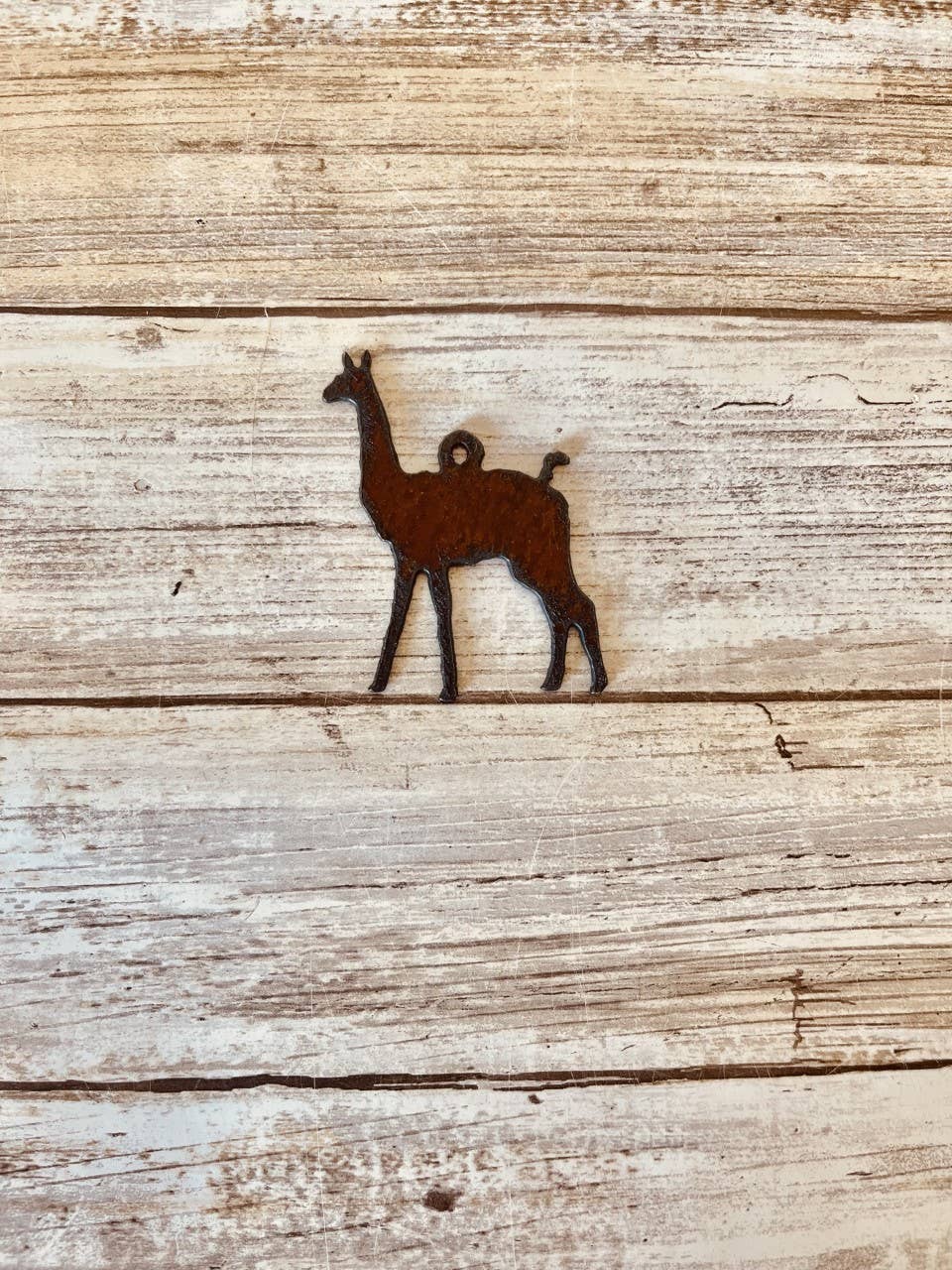 LLAMA Charm Farmhouse Rustic Metal Pendant