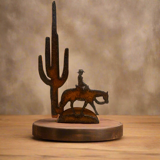 Pleasure Horse with Cactus Doodad Western Standing Figurine