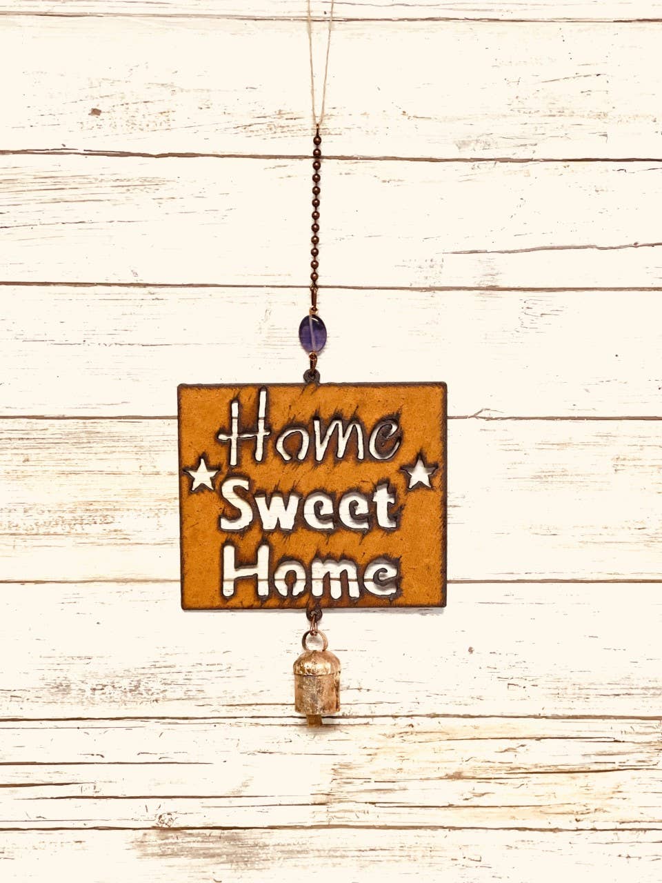 Home Sweet Home Bell Garden Rustic Metal Chime Bell