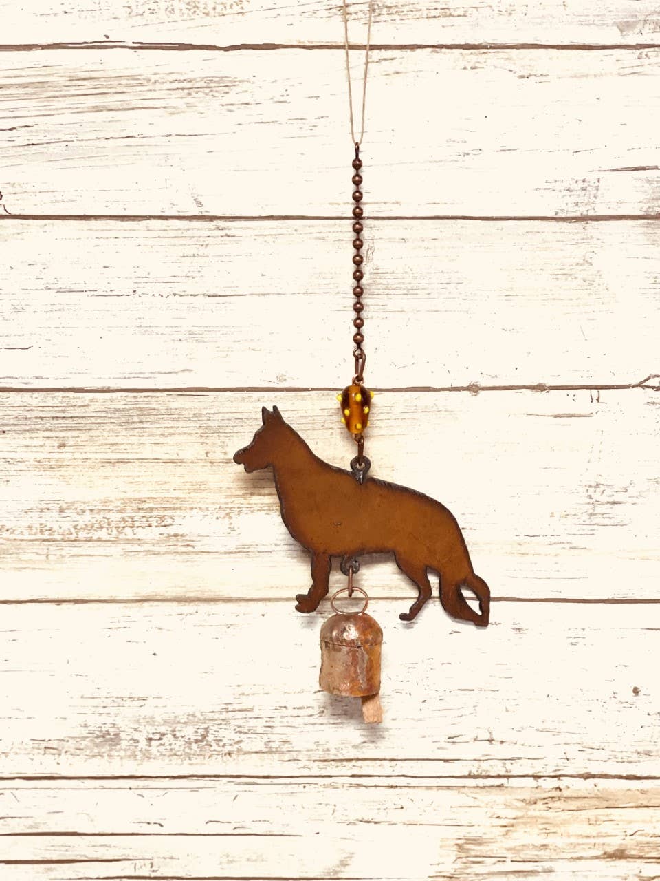 German Shephard Bell Rustic Metal Dog Breed Gift