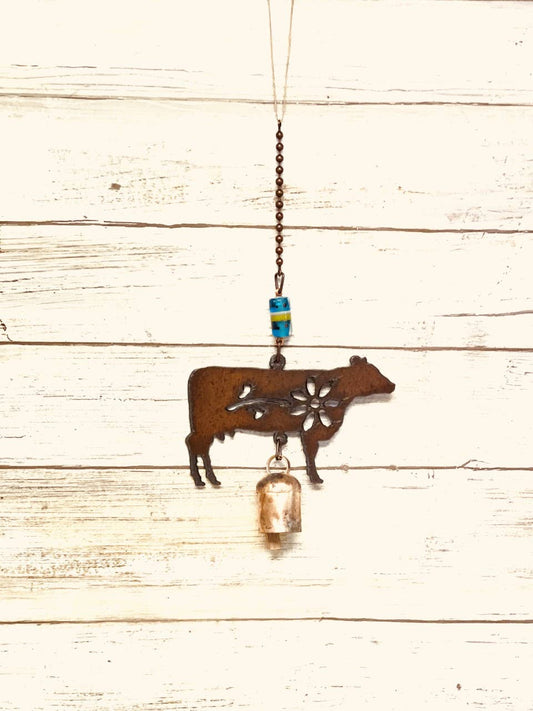 Cow Garden Friend Rustic Metal Farmhouse Decor Chime