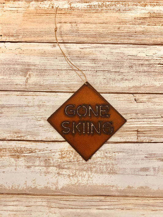 Gone Skiing Lodge Ornament