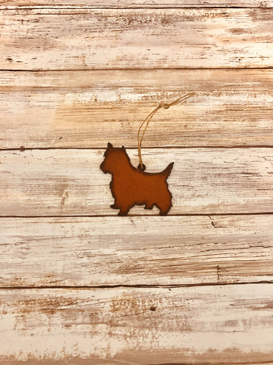 Yorkie Dog Breed Rustic Iron Ornament