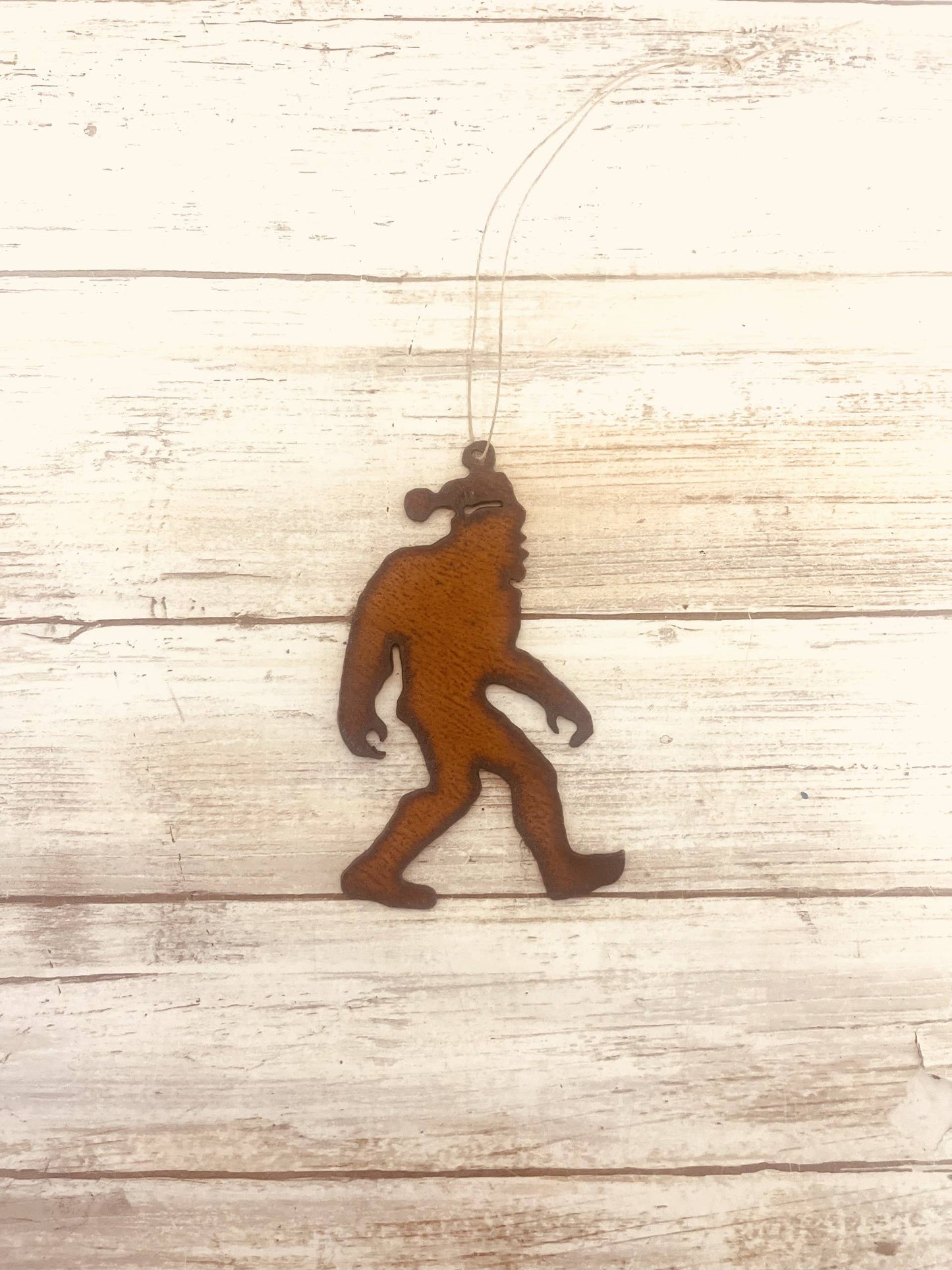 Bigfoot Yeti Sasquatch with Santa Hat Christmas Ornament