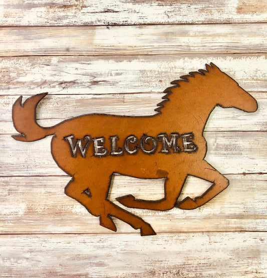 Horse Image Welcome Rustic Western Sign