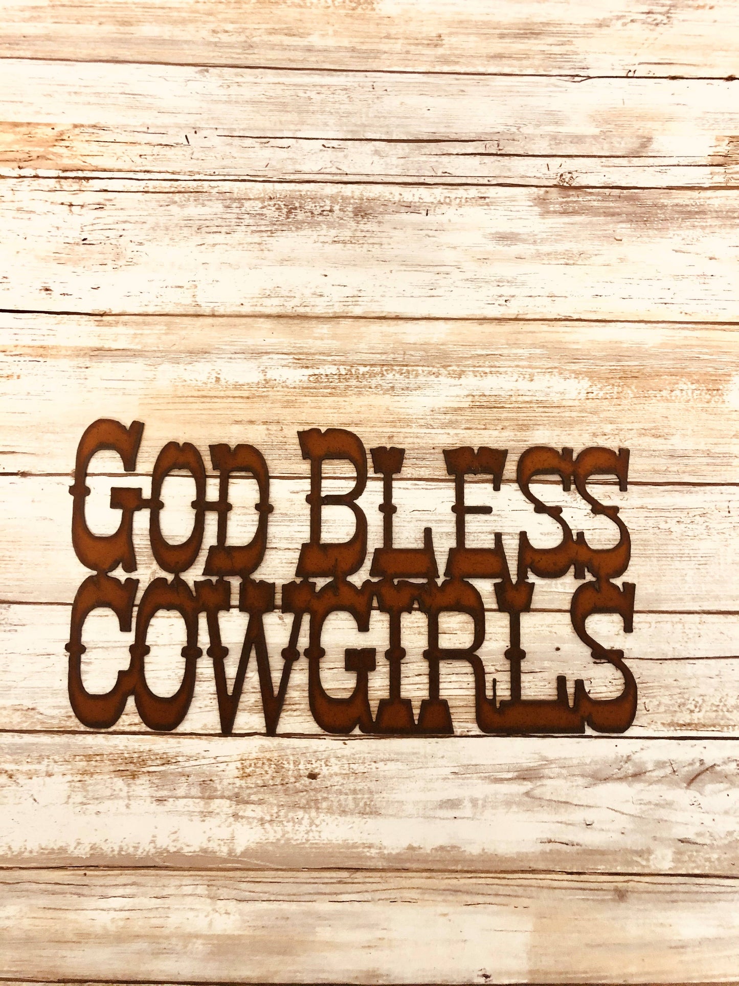 God Bless Cowgirls Rustic Western Sign