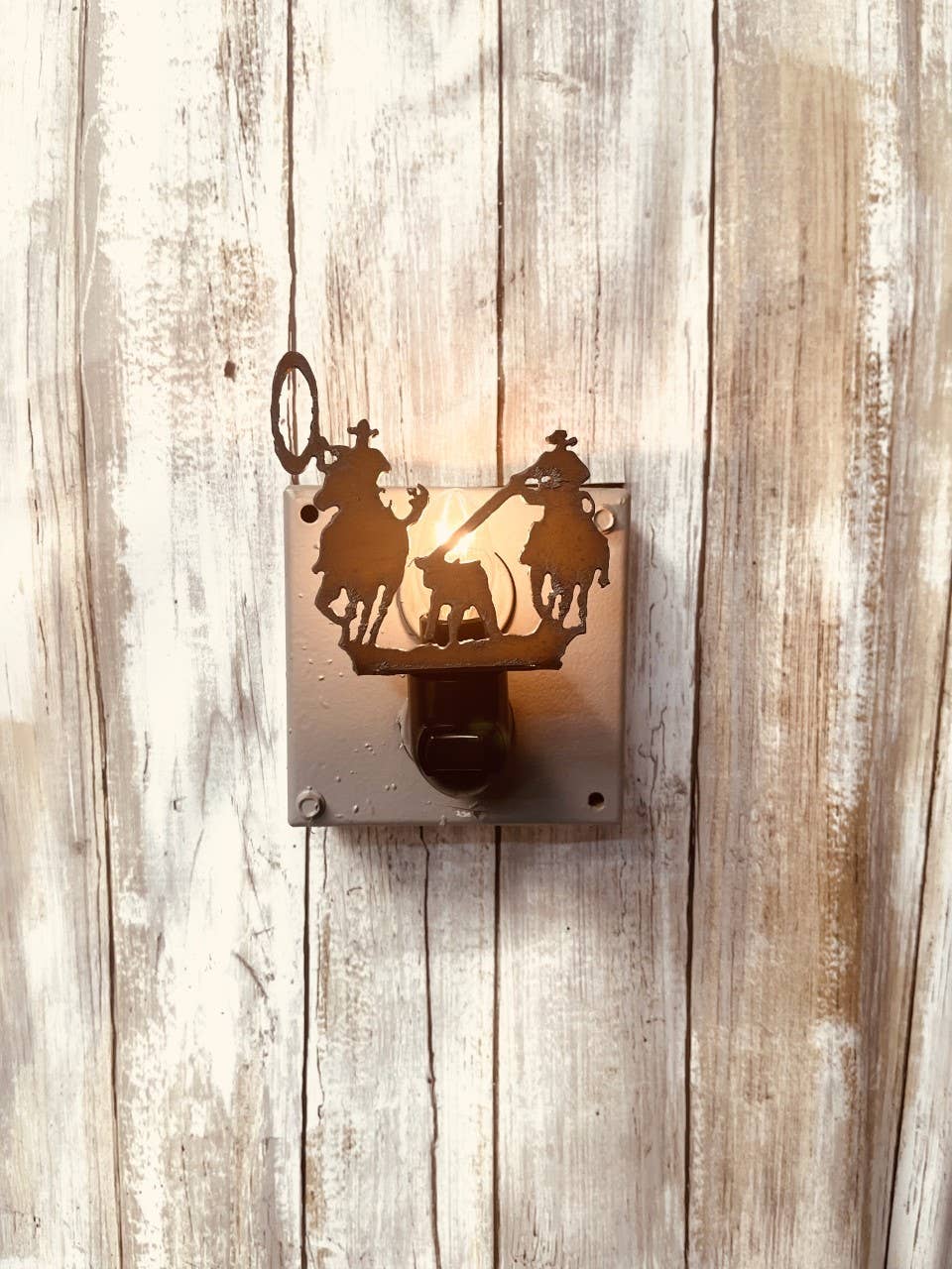 Team roper Image Nightlight Rustic Rodeo