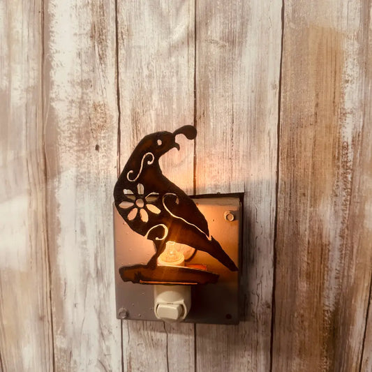 Quail Garden Friend Image Rustic Night Light