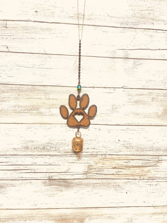 Paw with Heart Single Mobile Bell Garden Chime Pet Gift