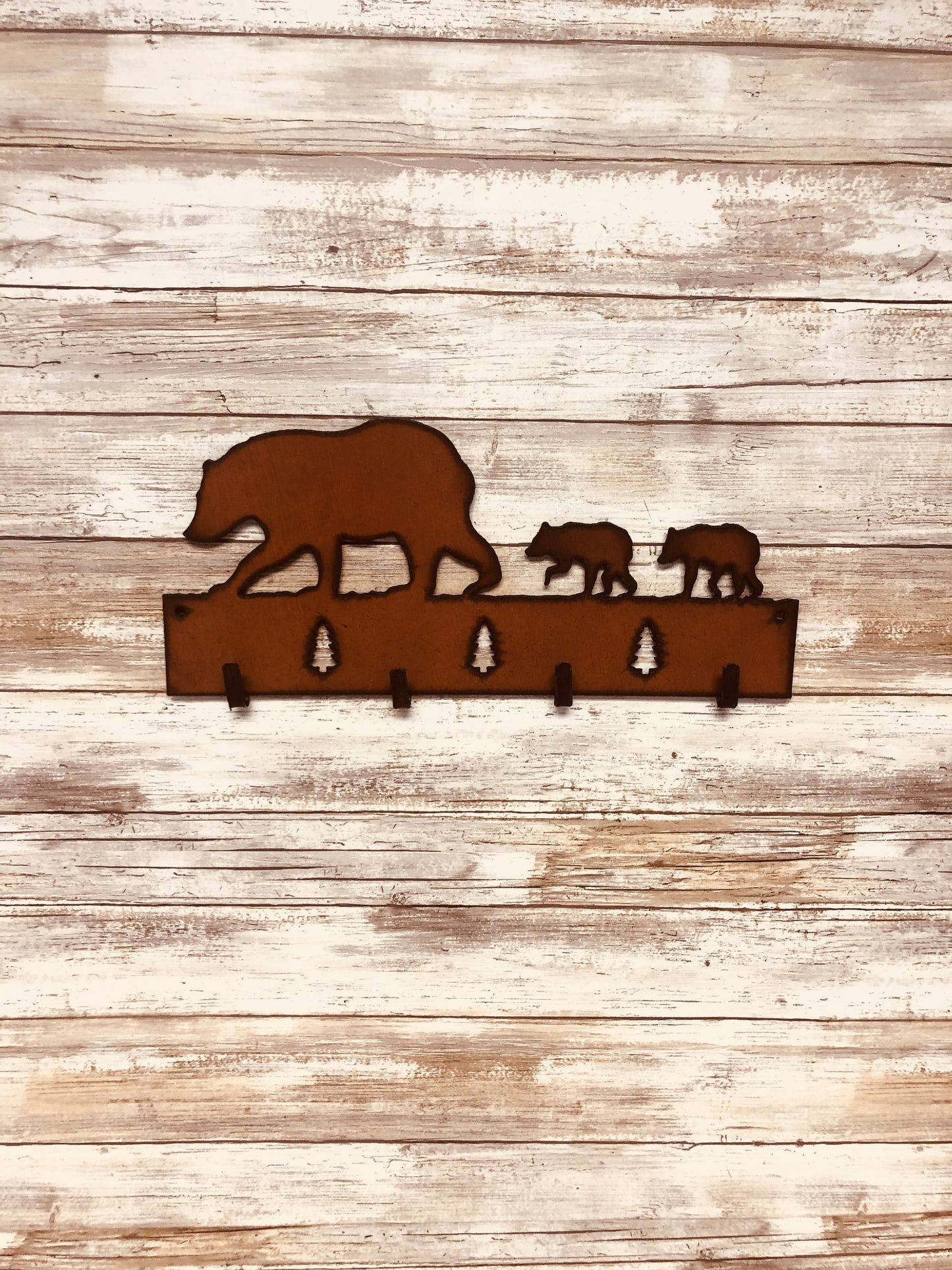 Black Bear and Cubs Lodge Quadruple Key Hook