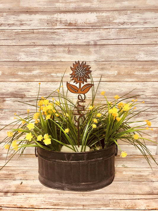 Shine Sunflower Inspirational Garden Stake