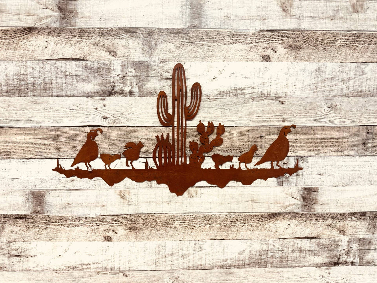 Quail Wall Art Scene Southwest Desert Wall Art Sign