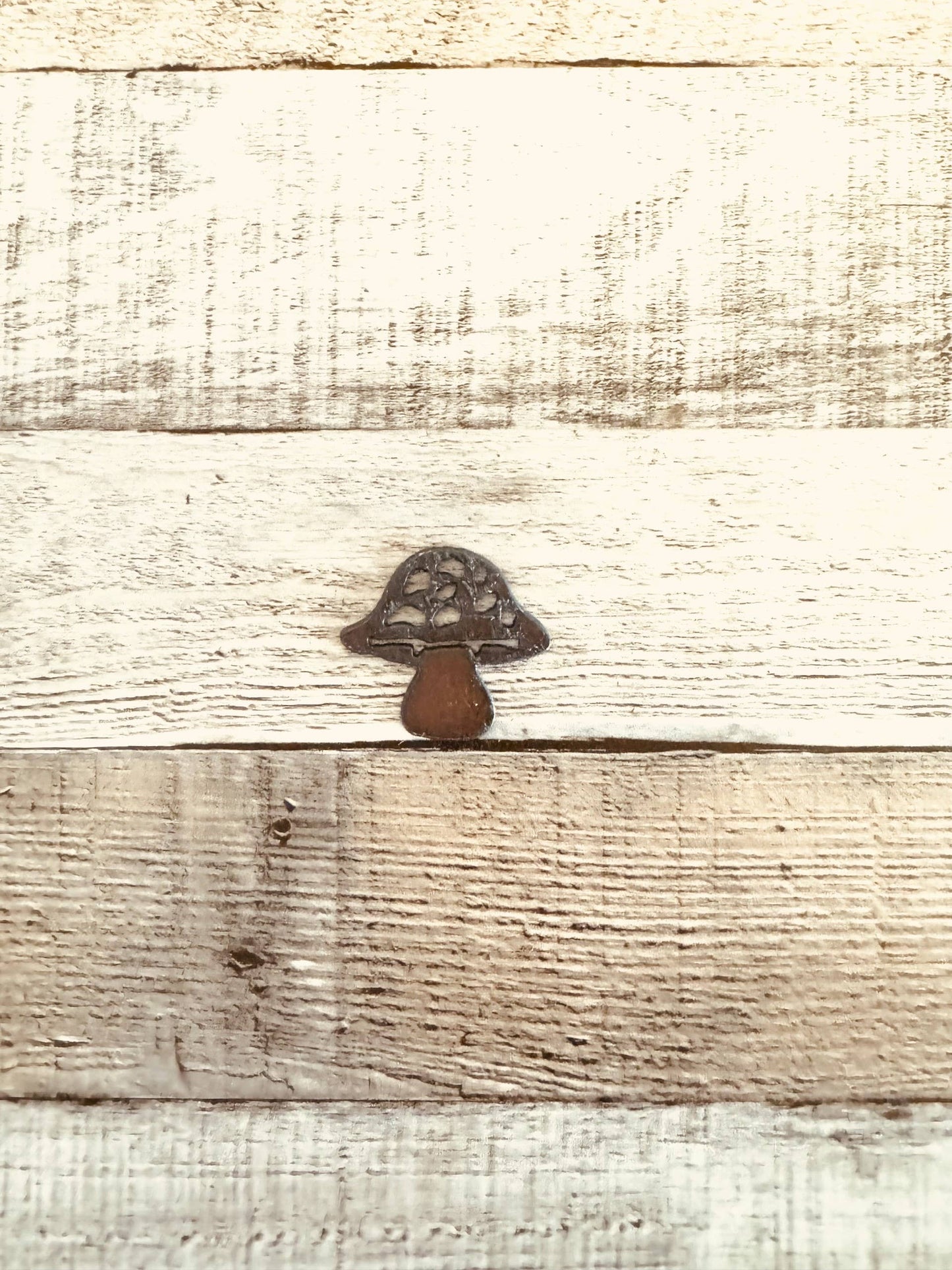 Mushroom #2 Mini Magnet Rustic Metal Whimsical Gift