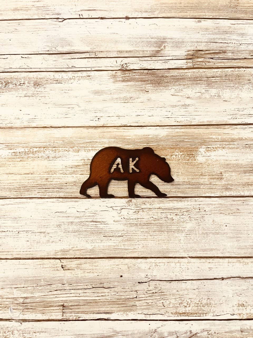 Grizzly Bear Magnet with AK for Alaska Cutout Gift