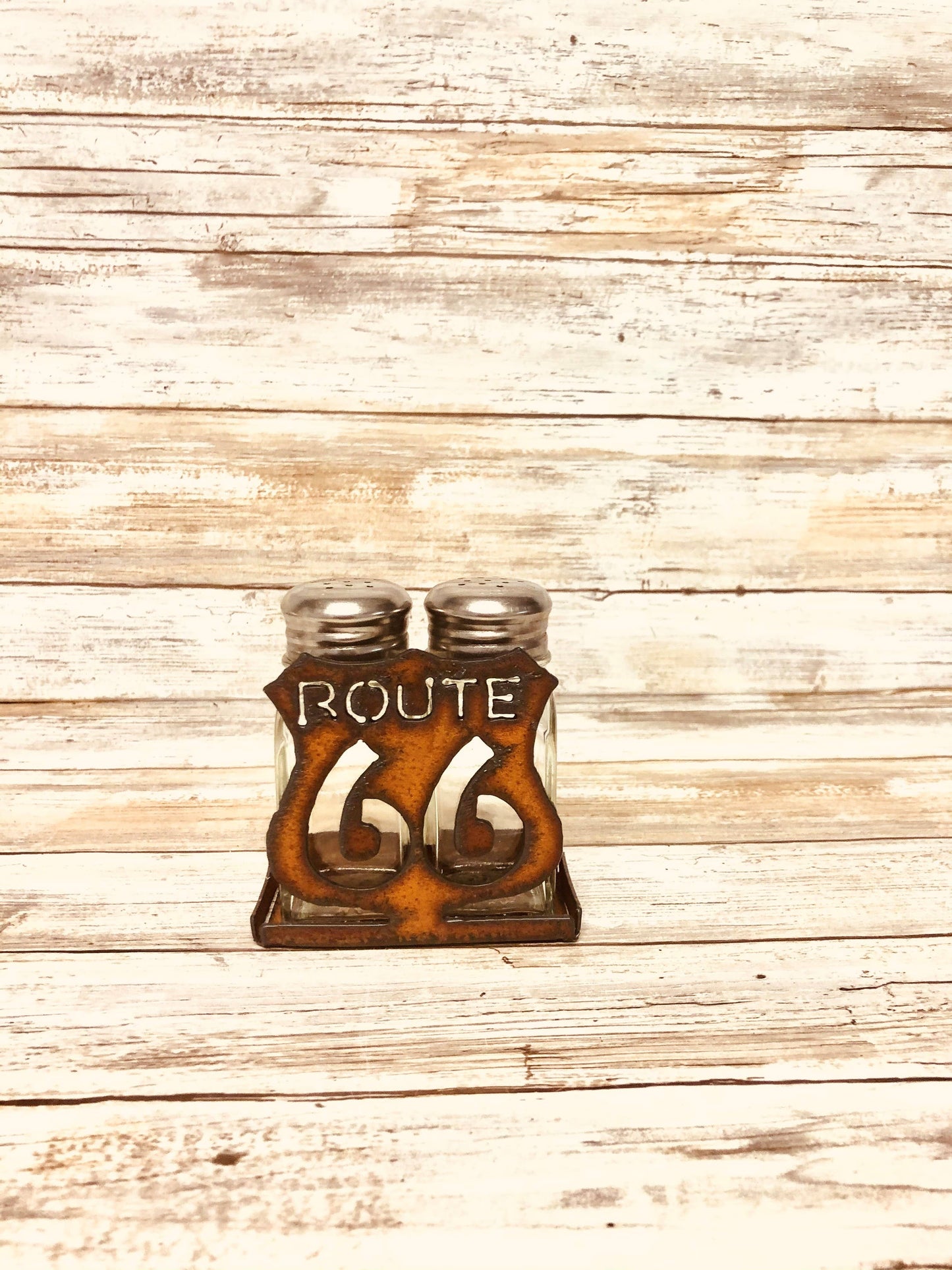 Route 66 Salt n Pepper Shaker Holder