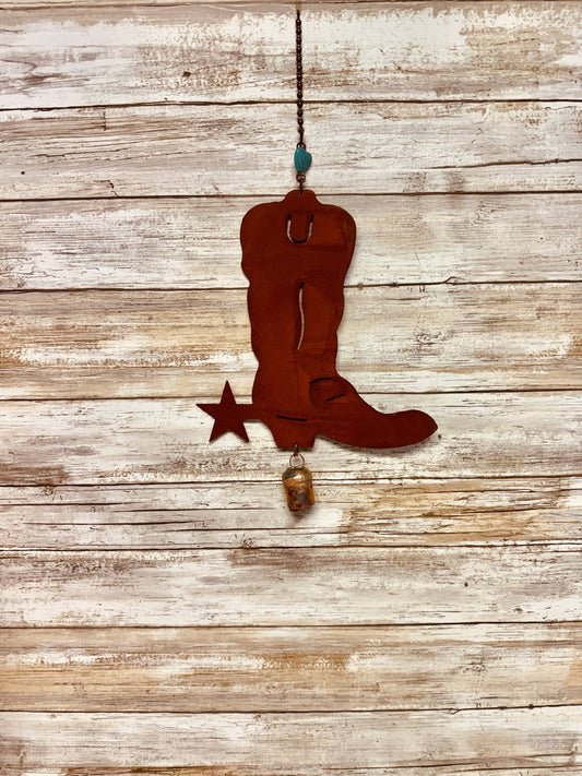 Boot Western Bell rodeo Garden Chime Nana Bell 8 Inch