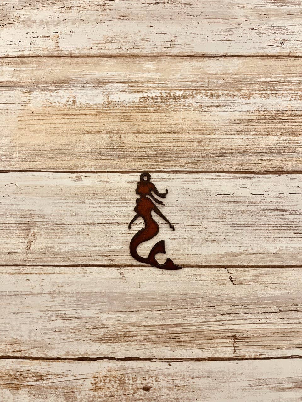 Mermaid Charm Sea Life Nautical Rustic metal Pendant