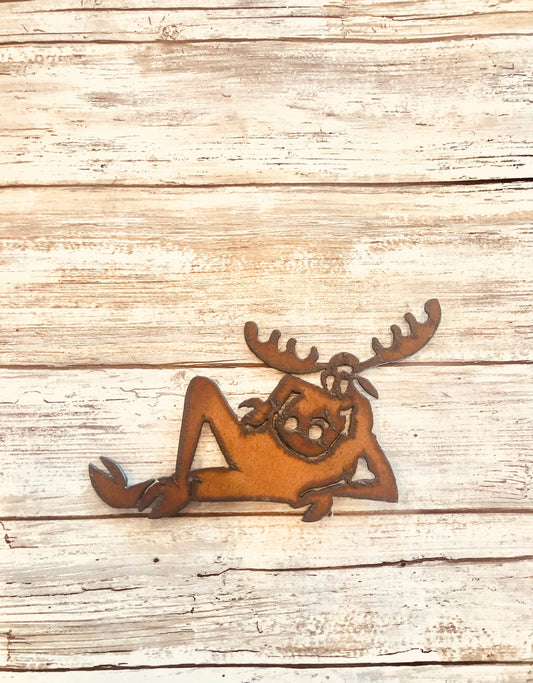 Silly Moose Lodge Funny Magnet