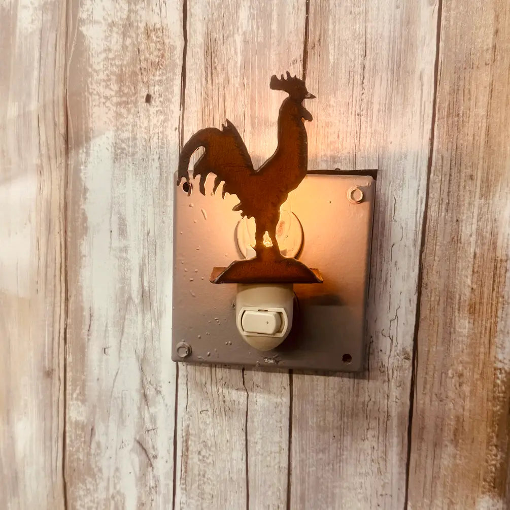 Rooster Farm Image Rustic Night Light