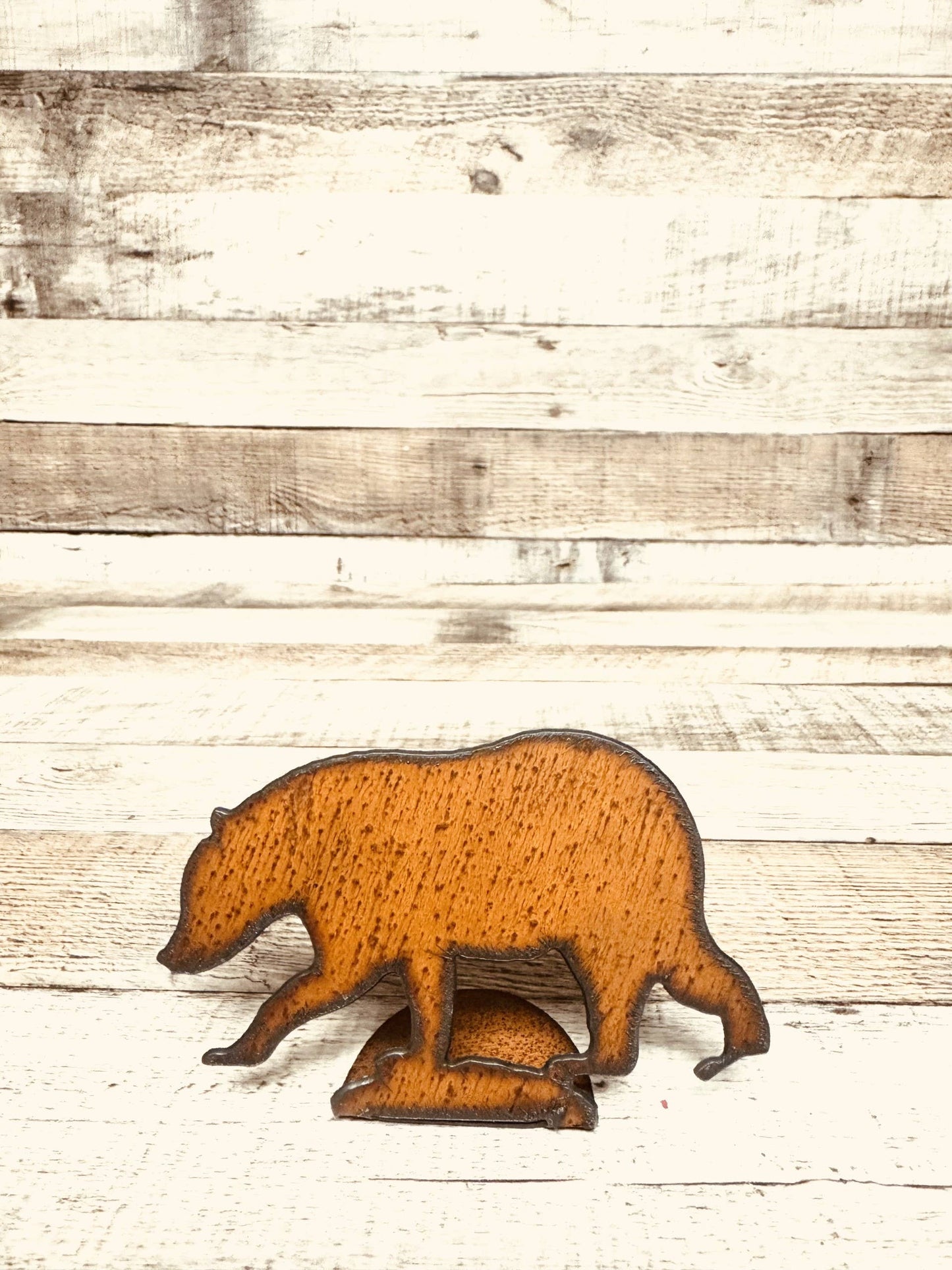 Black Bear DOODAD Rustic Metal Lodge Figurine