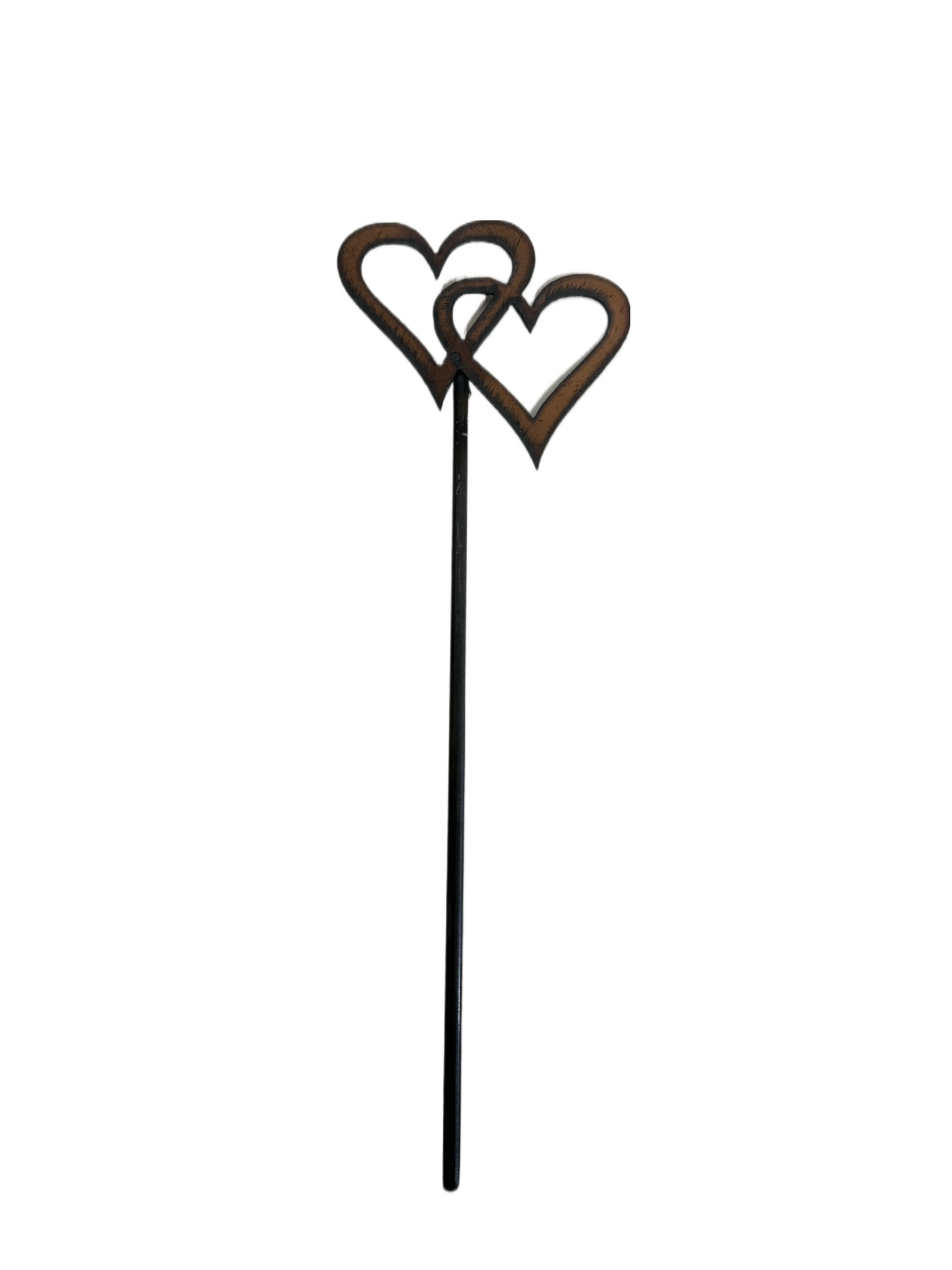 Double Heart Valentines Day Love Garden Plant Stake