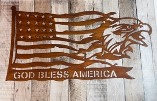 GOD BLESS AMERICA wall sign