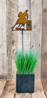 Barrel Racer Plant Stake