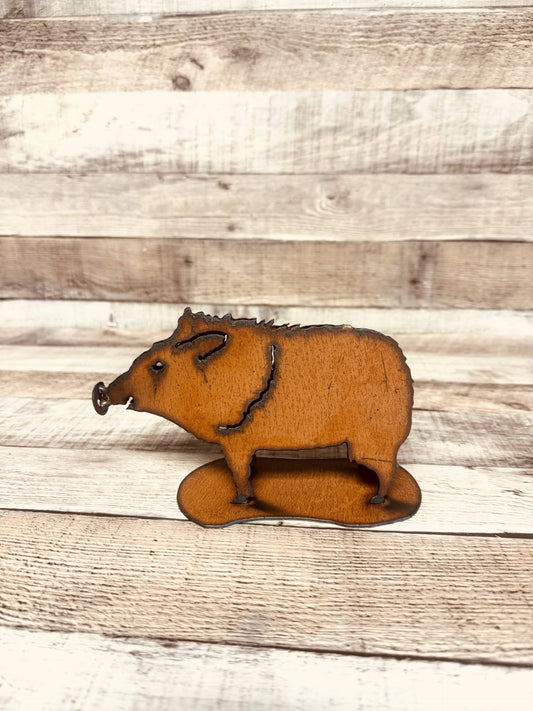 Javelina Yard Art Small Rustic Metal Garden Yard Art