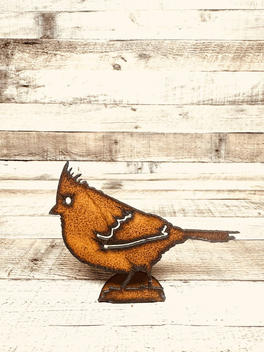 Cardinal DOODAD Rustic Metal Garden Bird Lover Figurine