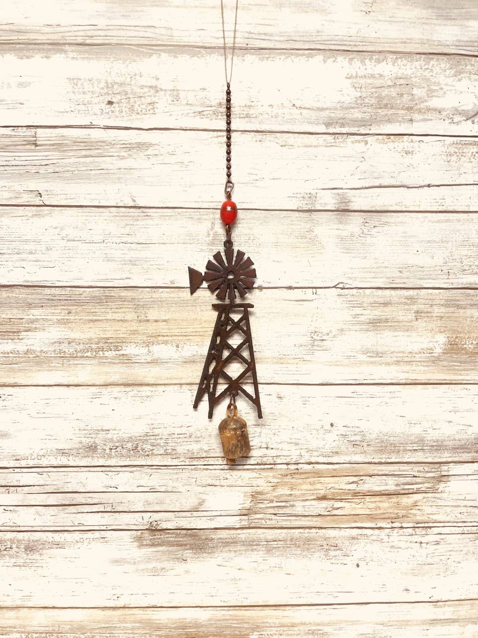 Windmill Single Bell Rustic Western Farmhouse Garden Chime