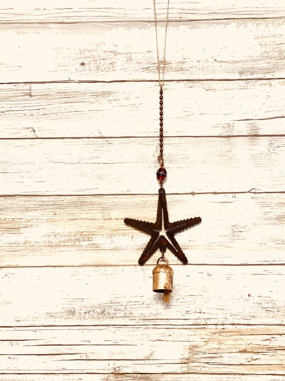 Starfish Bell Rustic Metal Sea Life Garden Chime